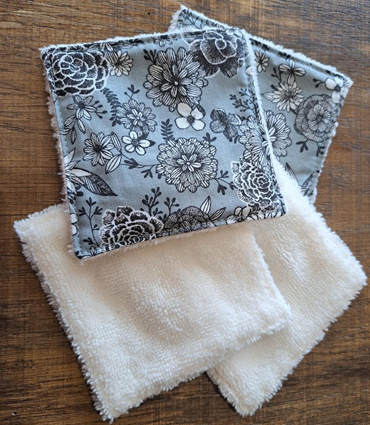 Lingette lavable en coton et éponge de coton bio